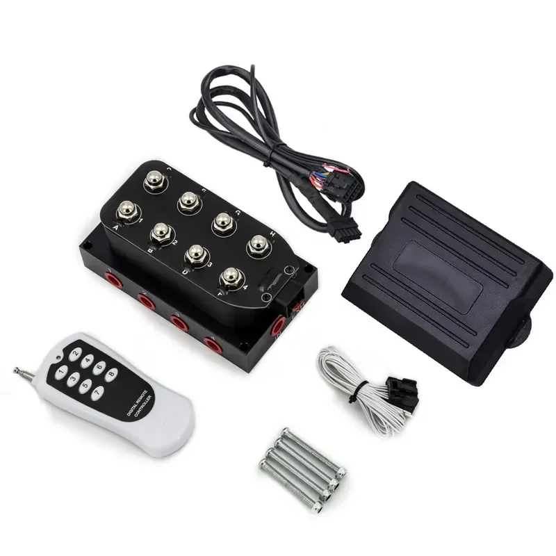 8-Valve 12v Solenoid Manifold Valve Kit with Remote Control Air Ride Suspension Management 0-200 psi New Condition