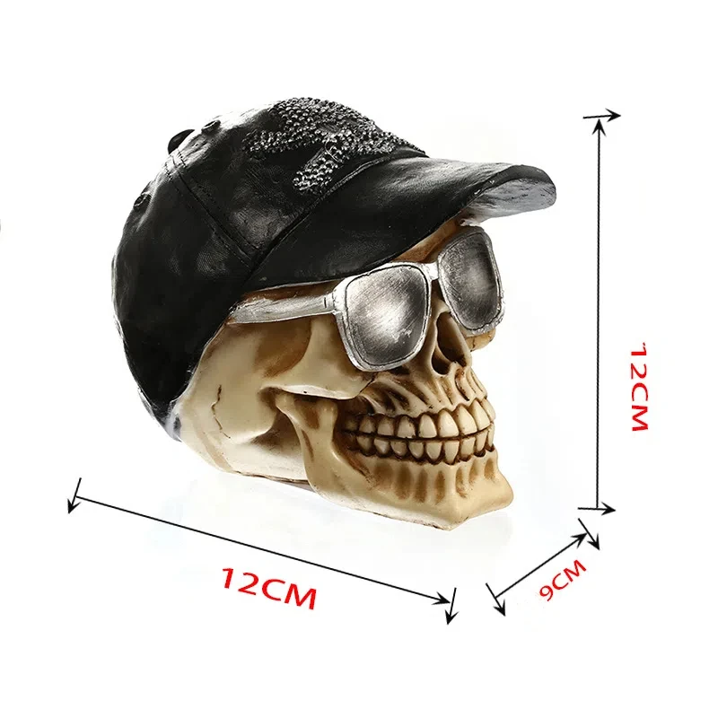 Human Head Skull Statue for Home Decor Resin Figurines Halloween Decoration Sculpture Medical Teaching Sketch Model Crafts 8009