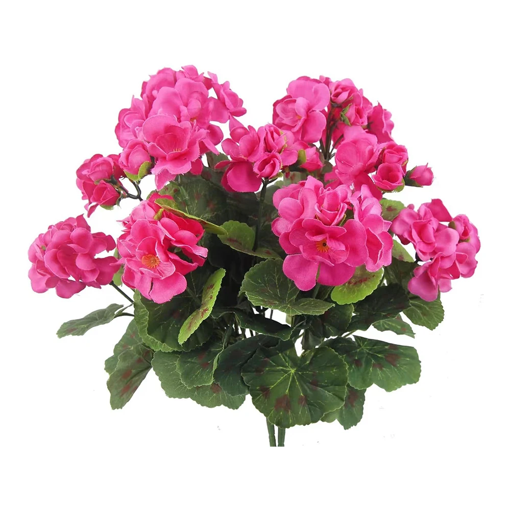2/4 Stück 12,6 Zoll Künstliche Pflanze Seiden-Begonien-Blume Geranien UV-Beständig Vliesstoff Kunstblumen für Garten Bonsai Blumendekoration – Detail 21
