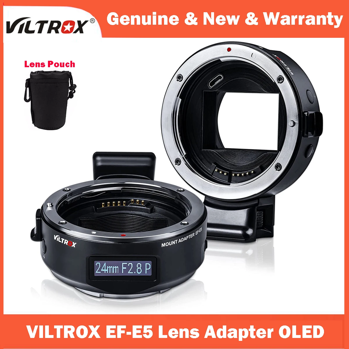 

VILTROX EF-E5 5th Auto Focus EF to E Mount Lens Adapter For Canon EF EF-S Lens to Sony E Mount Camera A7/A7R/A7S/A7M/A6500/A6400