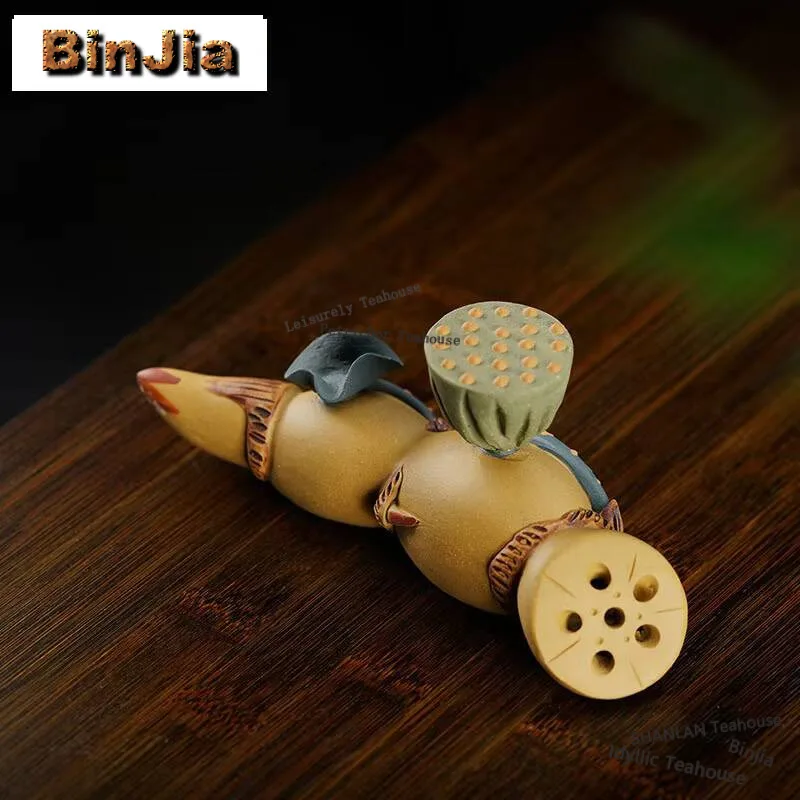 

Handamde Lotus Root Purple Clay Tea Pet Biomimetic Lotus Tea Play Figurine Tea Statue Sculpture Crafts Tea Ceremony Ornaments