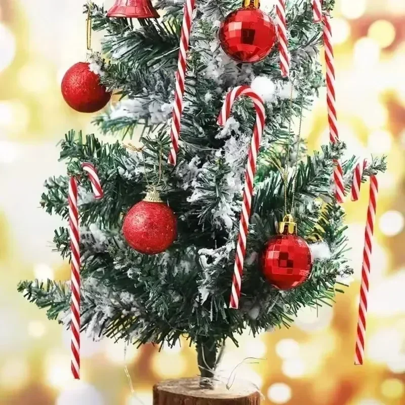 Adornos de Bastones de Caramelo Artificiales, Bastones de Caramelo de Plástico a Rayas Rojas y Verdes, Decoración Colgante para Árbol de Navidad, para Fiestas Navideñas y Decoración del Hogar