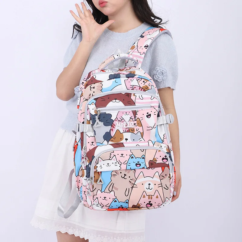 Harajuku Girl Male School Bag Female Graffiti Print Men Backpack Women Book Boy Bag Nylon Ladies Fashion Laptop Backpack Student