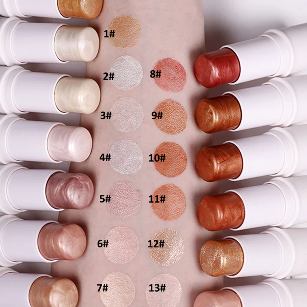 Highlighter Stick Private Label White Tube Vegan Custom Logo Smudge-proof Long Lasting Brighten Waterproof Contour Makeup Bulk