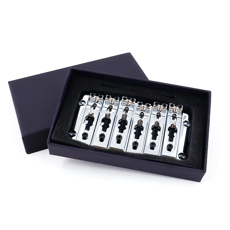 6 String Bass Guitar Bridge Fixed Hardtail Saddle Bridge Replacement for Electric Guitar Bass Parts Universal