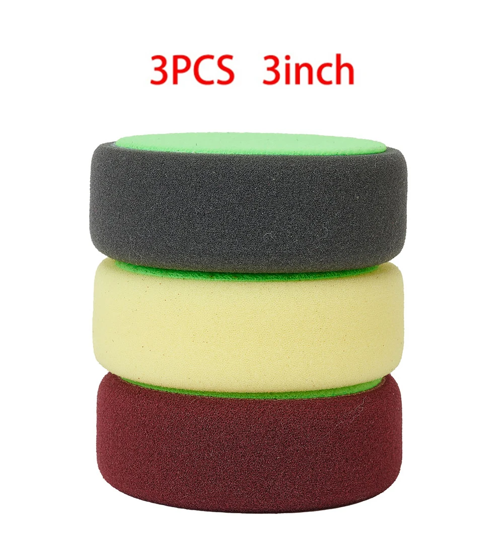 3PCS 3/5.5/6.5 Inch Spons Buffing Pads Schuim Polijsten Pads Kit Schuurschijf Voor Auto Waxen schurende Polijstmachine Boor Adapter Acce