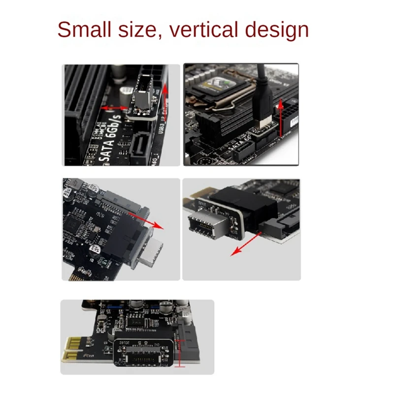 USB Front Panel Adapter USB3.0 19PIN/20Pin To Type-E Female Adapter Internal Vertical Connector For Computer Motherboard Durable