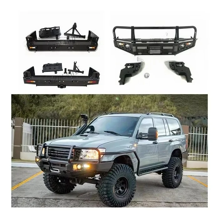 GZDL4WD 4x4 Factory Steel Front Bumper for Land Cruiser LC100 Front Bull Bar Rolled Steel Bumper 2