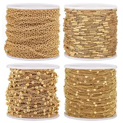 2M Stainless Steel Tube Beads Ball Cable Gold Chain Silver Chains Necklace for Diy Jewelry Making Supplies bulk Items Wholesale