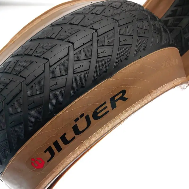 New JILUER 26x4.0 Bicycle Tire Snow bike Half Bald Bike Fat 26 Inch Folding Tire Cycling Road Beach Electric 60TPI Bicycle Parts