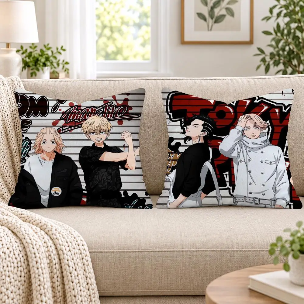 T-Tokyo R-Revenger Cushion Cover Short Plush Double-Sided Printing Sofa Bedroom Living Room Throw Pillow Cover Home Decor
