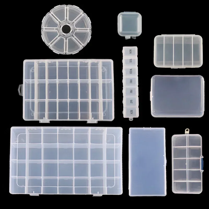 

Multi-shape Transparent Plastic Storage Jewelry Box Compartment Adjustable Container For Beads Earring Box For Jewelry