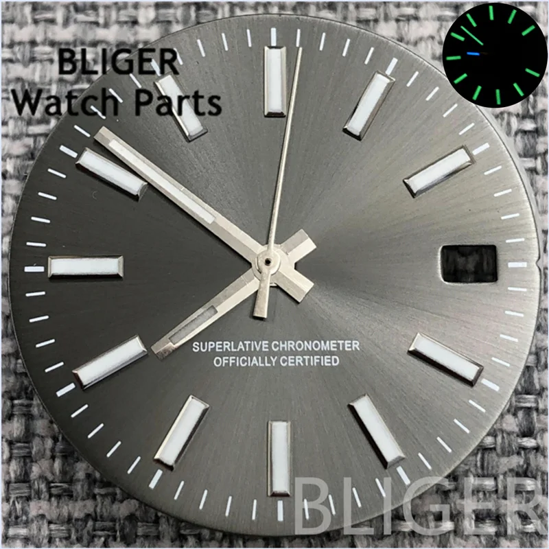 BLIGER 29 мм NH35 черный, белый, синий Sunberst, циферблат для часов, украшение с кисточкой и указателями для часов, подходит для модификации NH35A, аксессуары