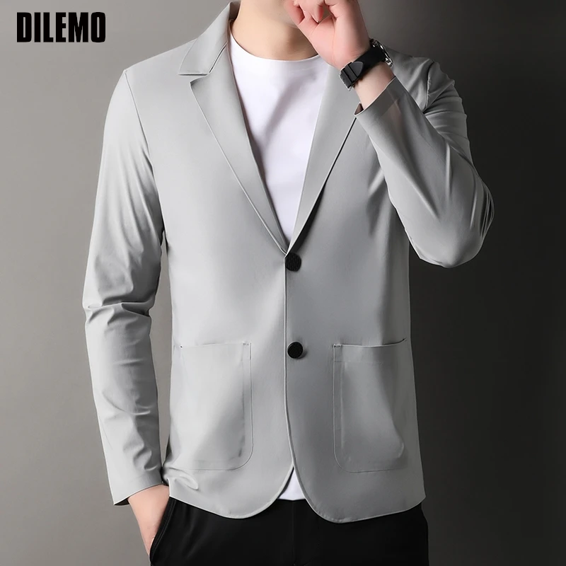 

Top Grade Anti-wrinkle Uv Protection New Brand Casual Fashion Blazer Jacket Stylish Elegant Smart Suit Coat Men's Clothing
