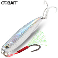 GOBAIT Metal Jig Lure 10g 20g 30g 40g Spinner Popper Sinking Pencil Spinning Fishing Tackle Feather Hook Treble Hooks Pesca Bait