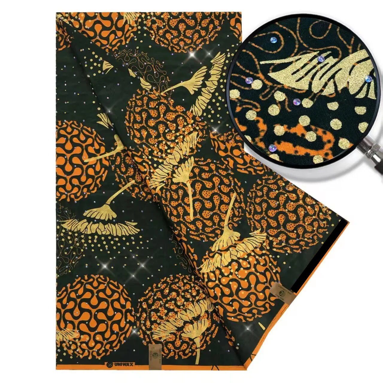 

Горячая ткань с восковым принтом камней, мода 2025 года, 100% хлопок, батик, настоящая оригинальная ткань Анкара, Нигерия, мягкая восковая ткань Pagne