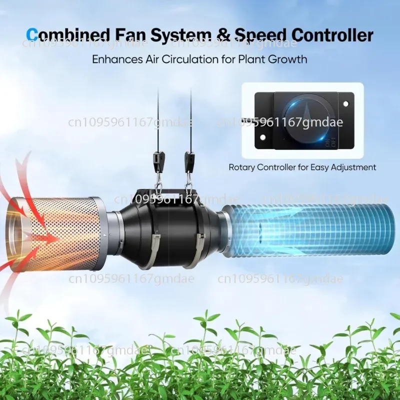 4/6 inch certification knob speed regulation  pipe fan carbon can filter sleeve
