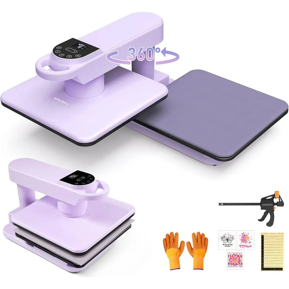 

Автоматический термопресс 15x15, 360° ° Умная футболка Swing Away с автоматическим выпуском и автоматическим выключением, регулируемым давлением и более высоким значением