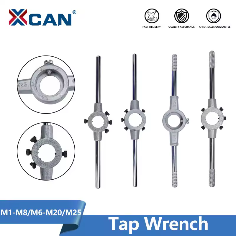 XCAN Tap Wrench Adjustable Hand Tap Wrench M1-M8 M6-M20 M25 Thread Screw Tap Drill For Metal Workpiece Threading Tools