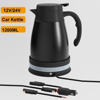 12V 24V Car Kettle Truck Water Heater Large Truck Portable Travel Outdoor Electricer Kettle 304 Stainless Steel Kettle 1200ML