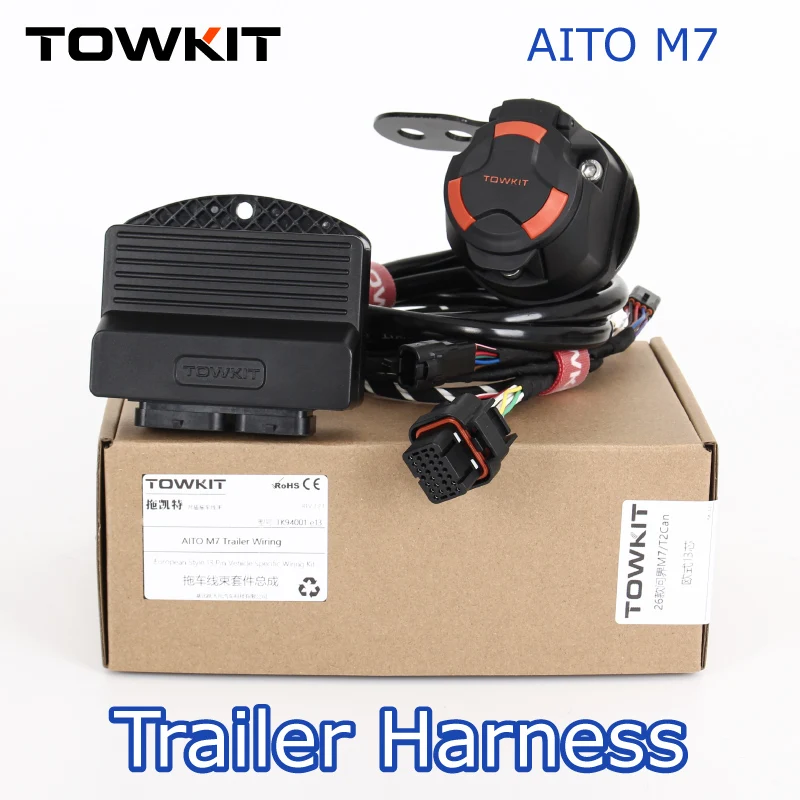 

TOWKIT For AITO M7(2026-) Trailer harness Wiring Eur 13/7 pin trailer RV tail light signal Australia 12/7 pin CANbus Trailer