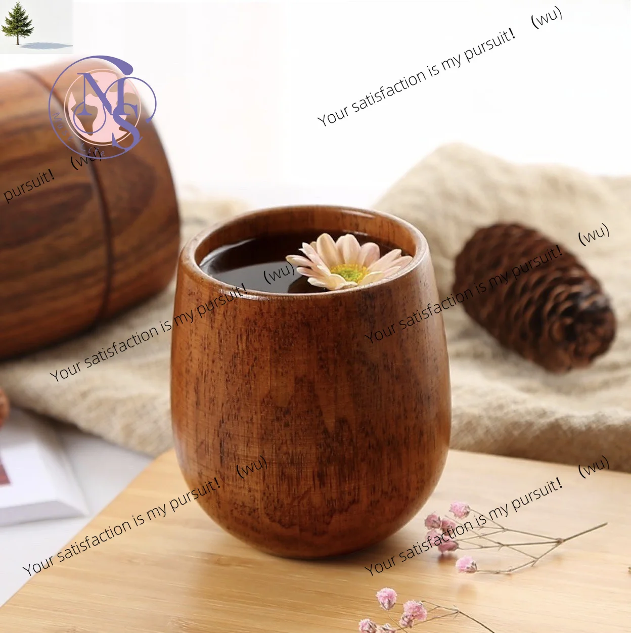 ZOCI- Nordic big belly cup, wooden creative wooden cup, solid wood anti-scalding teacup