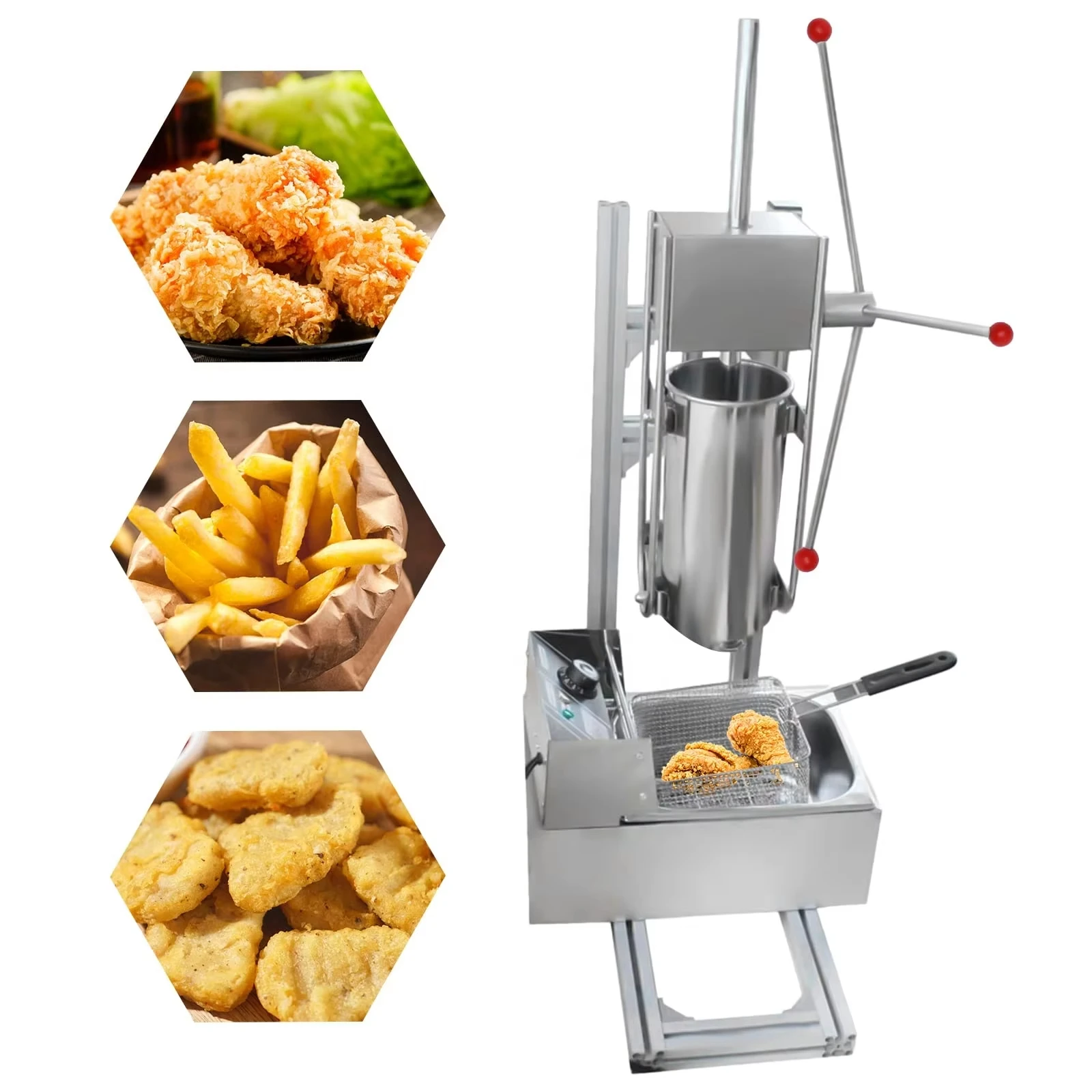 Restaurant Equipment 5L Churro Filler Machine Commercial Spanish Manual Churros Machine with fryer