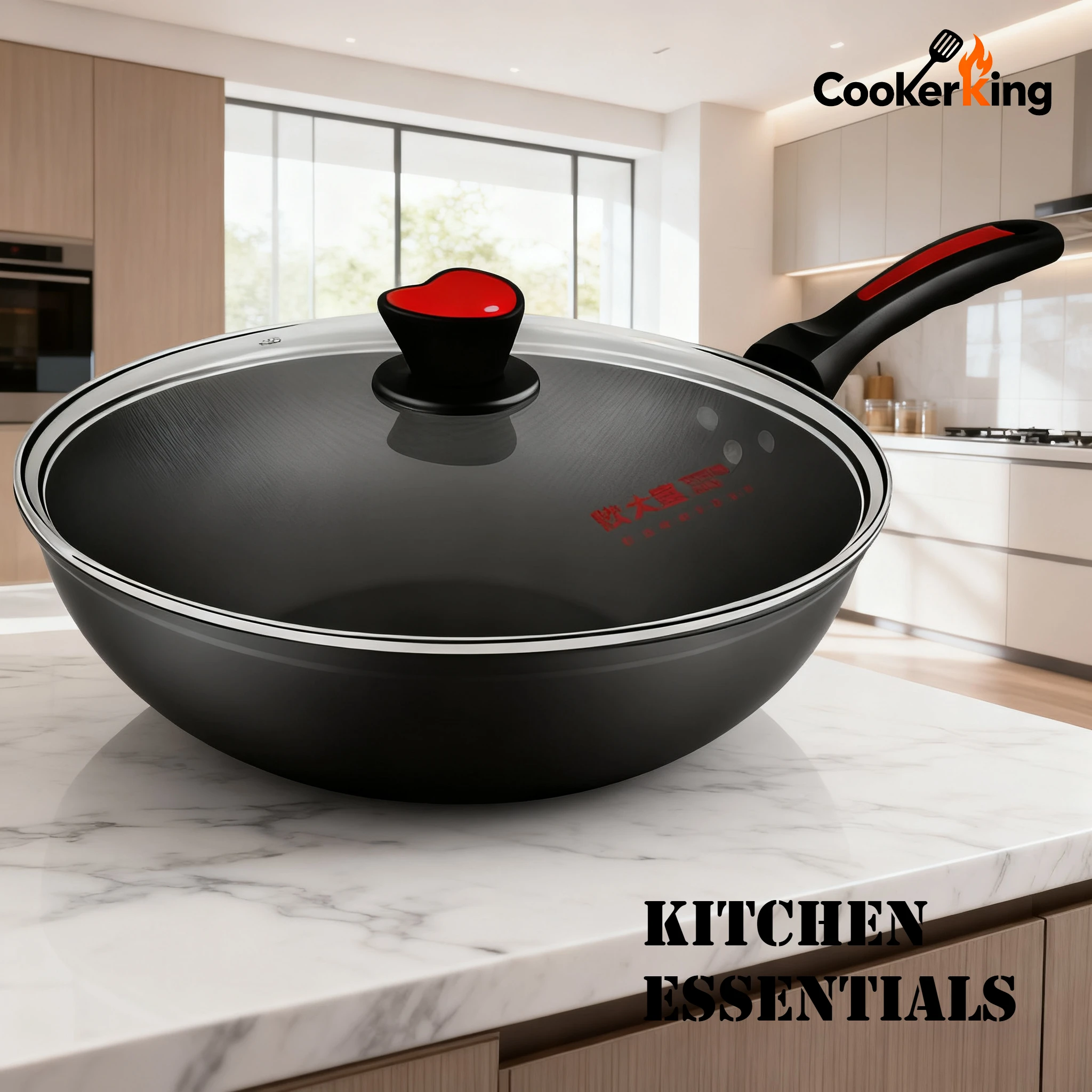 طباخ الملك 32/34 سنتيمتر الصينية ووك سبائك الألومنيوم المنزل مقلاة متعددة الوظائف غير عصا عموم تلبي احتياجات الطبخ للعائلات #3