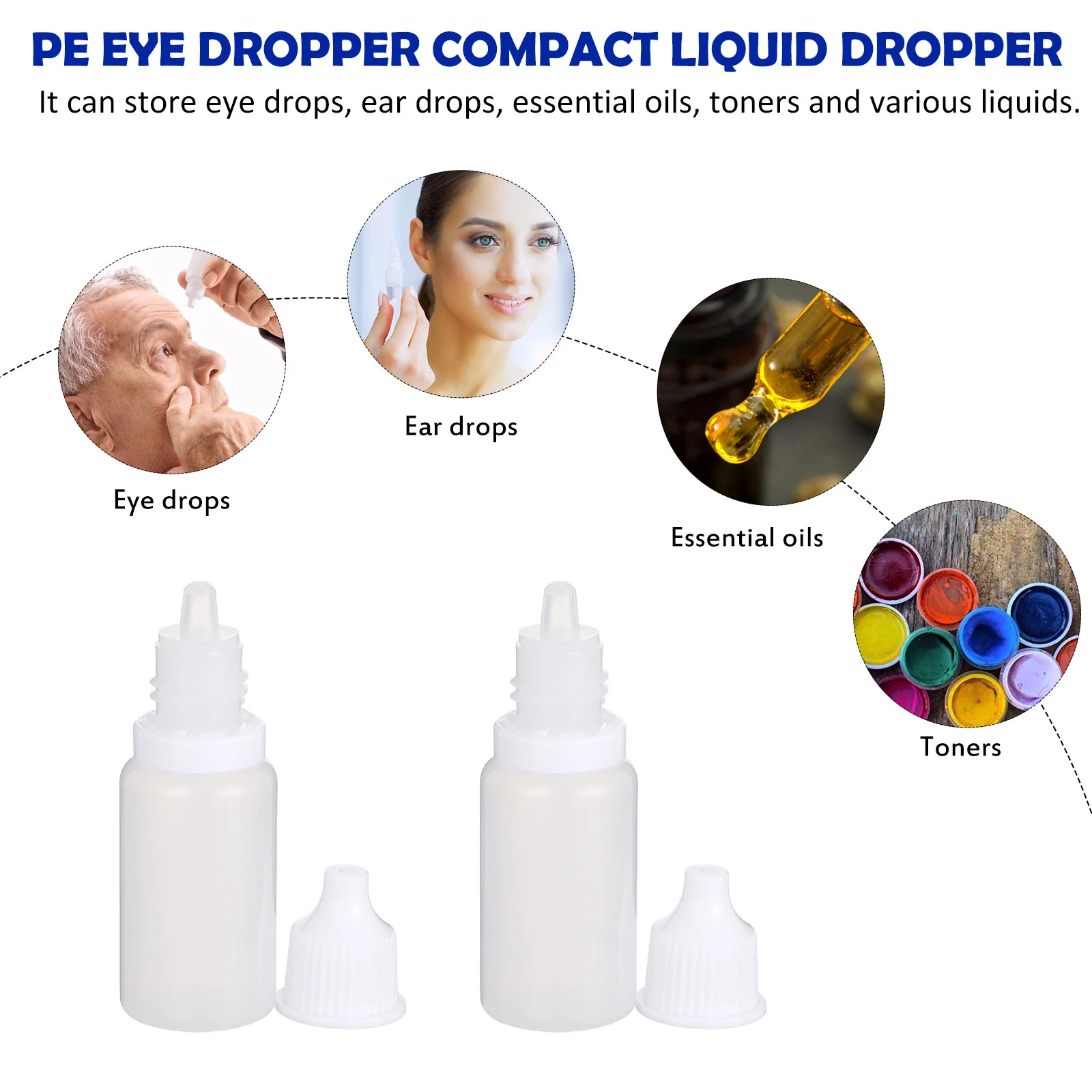 24 Pcs Eye Drops Bottle Compact Liquid Dropper Container Empty Refillable Pointed Mouth