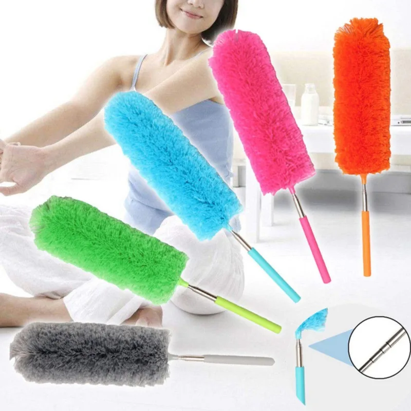 2023 Adjustable Microfiber Dusting Brush Extend Stretch Feather Home Duster Air-condition Car Furniture Household Cleaning Brush