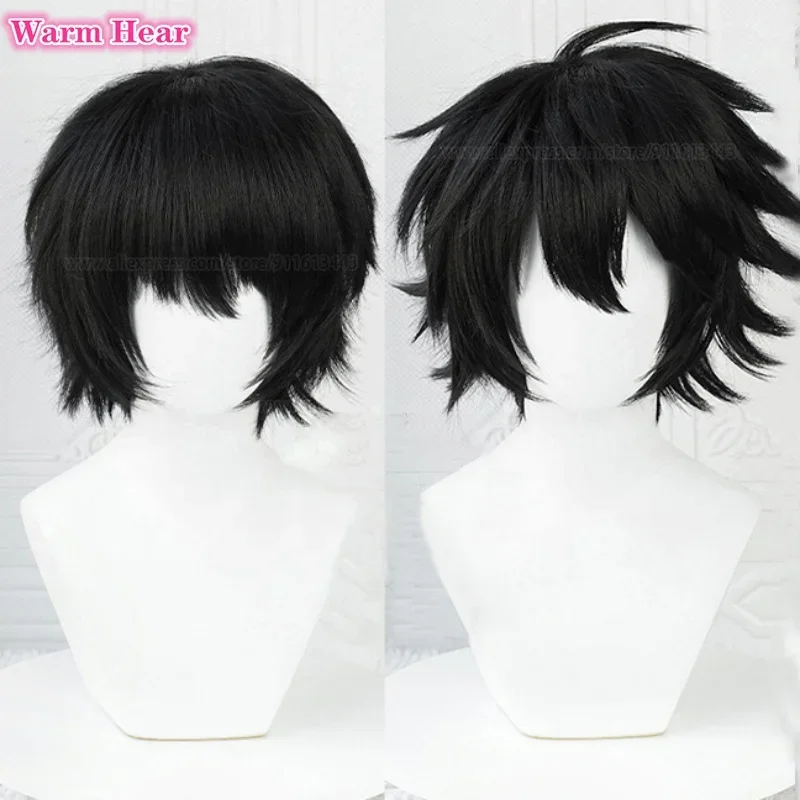 Anime L.Lawliet Synthetic Hair L 35cm Short Black Cosplay Anime Wig Heat Resistant Hair Man Halloween Party Unisex Wigs Wig Cap