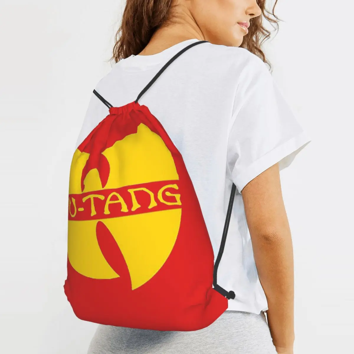 Wu Tang Clan Print Backpacks Portable Drawstring Bags Sundries Bag Book Bags for Man Woman Students