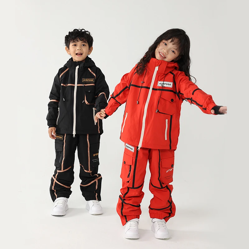 Trajes de esquí para niños, conjuntos térmicos impermeables para snowboard y nieve, pantalones, chaquetas, a prueba de viento, invierno al aire libre
