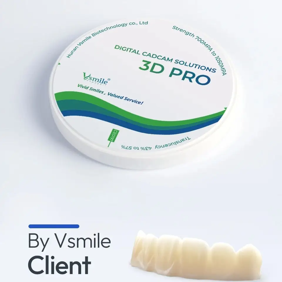 

Vsmile Vita16 shade Dental Crown Material 3D Pro Multilayer Ceramic Blocks Zir Disc 98mm for Dental Lab Milling Machine
