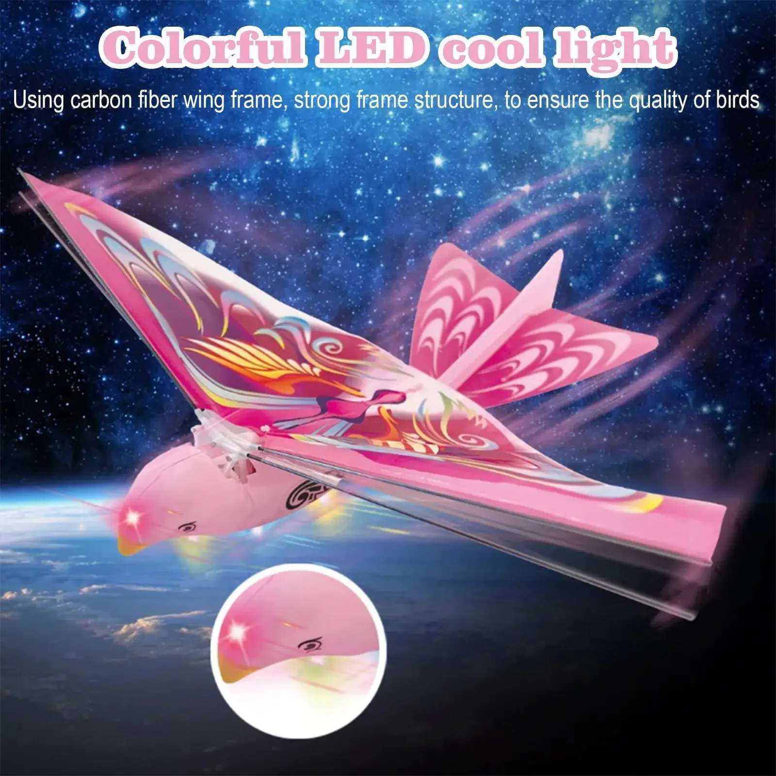 Novelty Light-up Flying Birds Outdoor Sky Birds Flying Toys Led Light-up Electric Toys Birds Throwing Hovering Kids Outdoor Toys