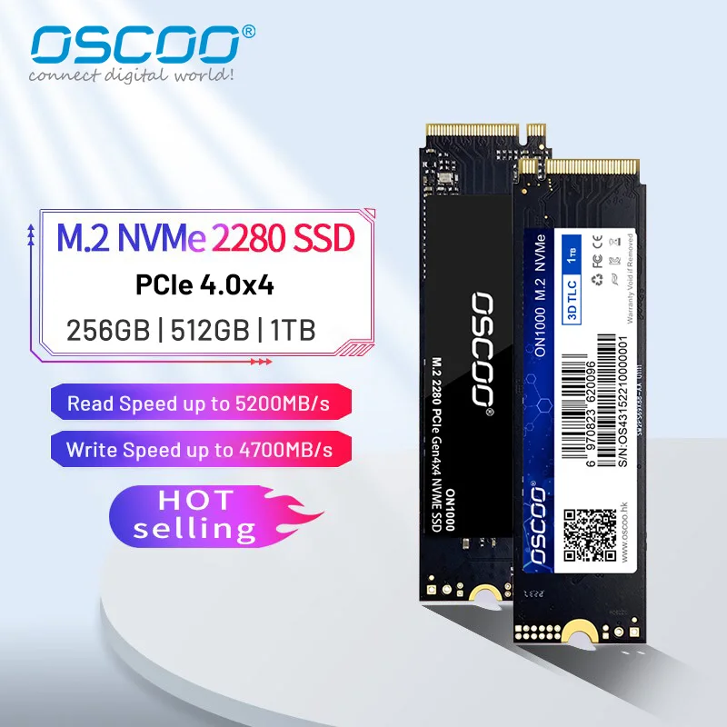 OSCOO SSD 1TB 512GB SSD M2 NVMe PCIe 4.0 X4 M.2 2280 NVMe Drive Internal Solid State Disk for PS5 Desktop