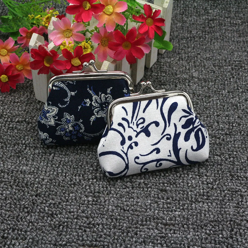 Mini Coin Purse Wallet Women Vintage National Pattern Small Wallet Hasp Printing Creative Clutch Bag Good Gift Women's Purses