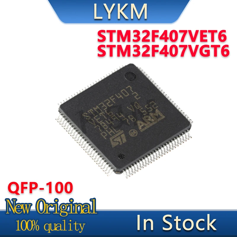 1/PCS New STM32F407 VET6 STM32F407VET6  STM32F407VGT6 STM32F407 VGT6 QFP100 microcontroller In Stock