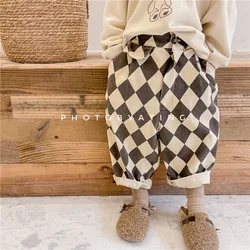 Children's Casual Pants Spring Autumn New Baby Boys Pants Washed Cotton Girls Harem Trousers