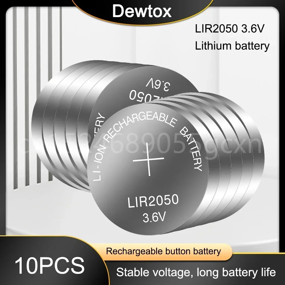 New LIR2050 Li-ion Rechargeable Battery 3.6V Lithium Button Batteries for Watch Computer Replaces LIR 2050 CR2050/ML2050