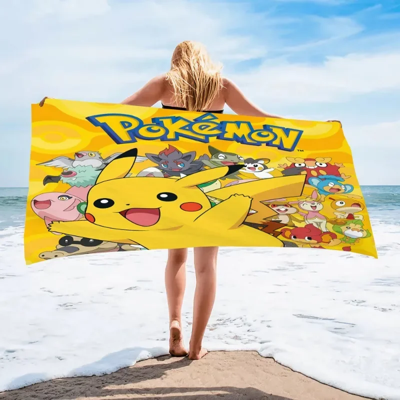 

Pokemon Pikachu Bath Towel Cute Child Beach Towels Cartoon Anime Derivative Peripherals Bathroom Amenities Birthday Party Gifts