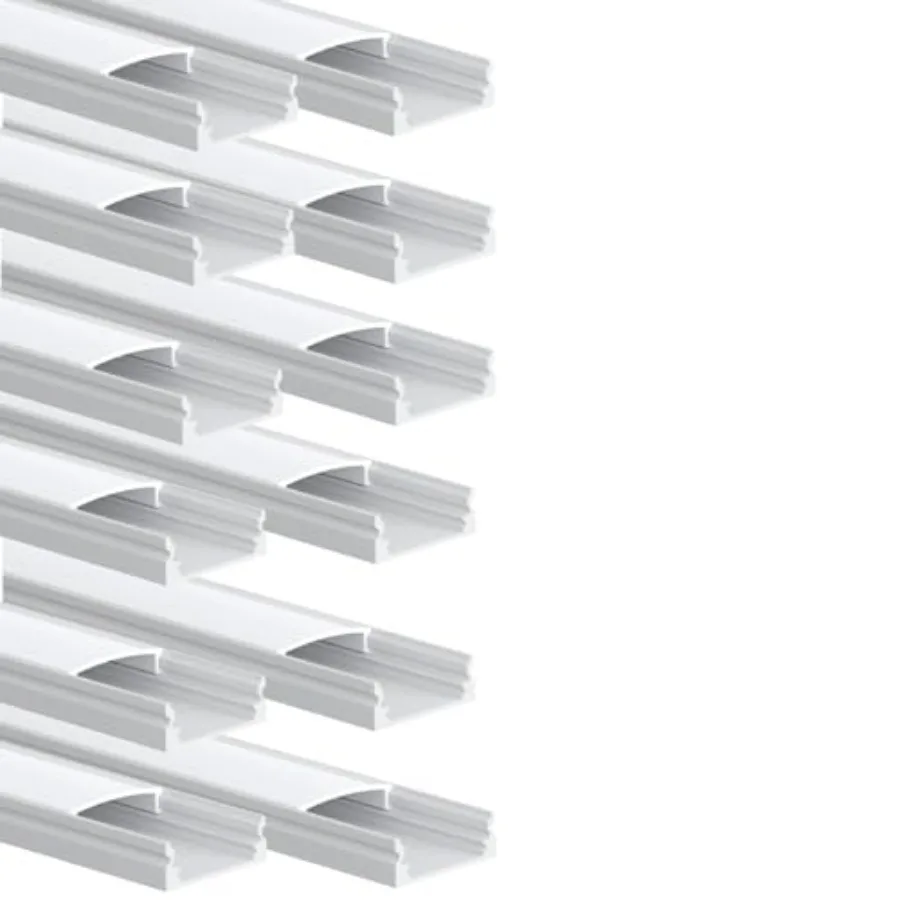 

12-Pack 6.6ft/2Meter U Shape Black LED Aluminum Channel System with Milky Cover End Caps and Mounting Clips Aluminum Channel Pr