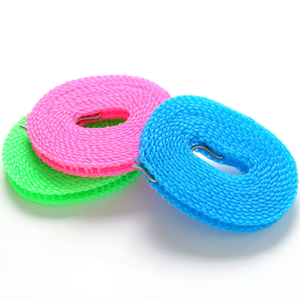 3 Meters Waterproof Stretchable Clothesline Anti-Slip Clothes Drying Rope Lightweight for Outdoor Travel Clothes Drying Rope