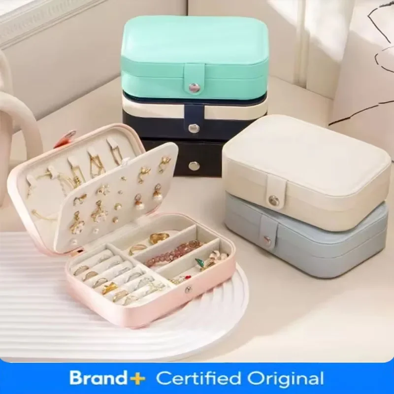 

Portable Jewelry Box Jewelry Organizer Display Travel Jewelry Case Boxes Button Leather Storage Zipper Jewelers Amagi