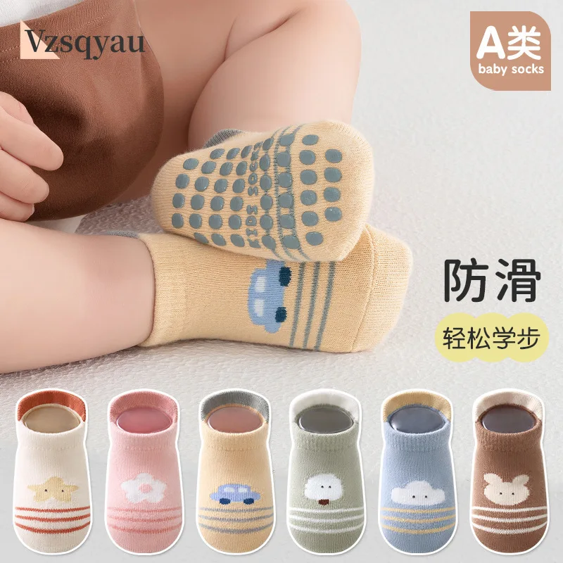 Lawadka Newborn Baby Socks Anti Slip Cotton Cartoon Toddler Floor Short Socks For Girls Boys Casual Infant's Home Sock Autumn
