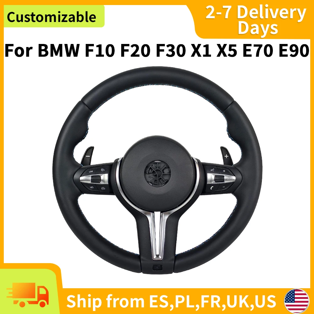 For BMW F10 F01 F07 F12 F13 F80 F20 F22 F23 F30 F33 F34 X1 F48 X5 F15 X3 F25 E90 E92 E70 E71 E84 E87 M3 M5 Full Leather Interior M Series Steering Wheel