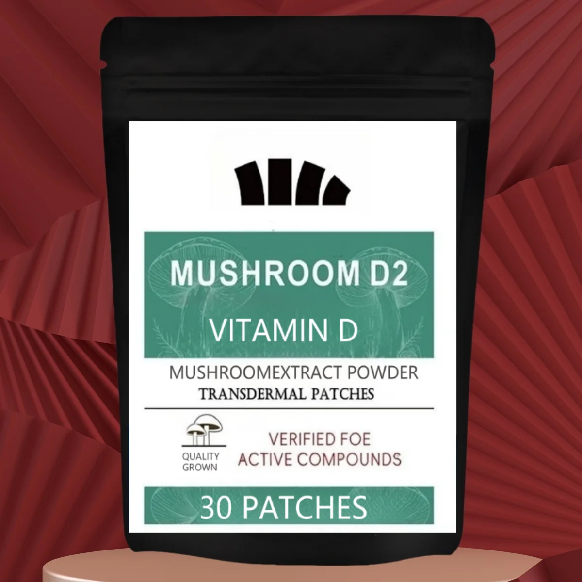 

30 пластырей с комплексом натуральных грибов для трансдермального введения, для здоровья костей и мышц, энергии и настроения