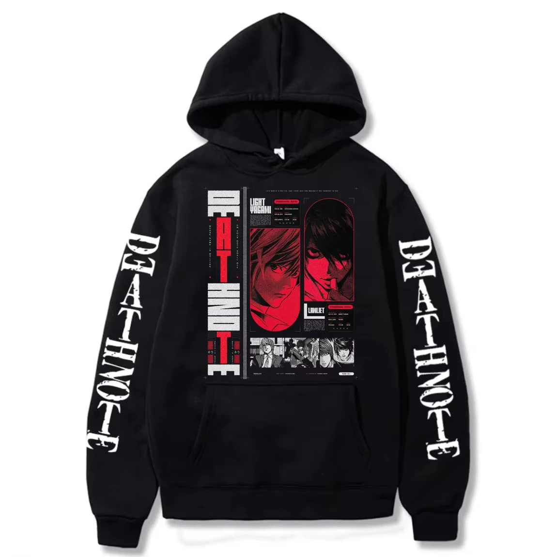 Death Note Hoodie Oversized Unisex Graphic Print Crew Neck T-Shirt for Men Women Streetwear Trendy high quality Couples soft top