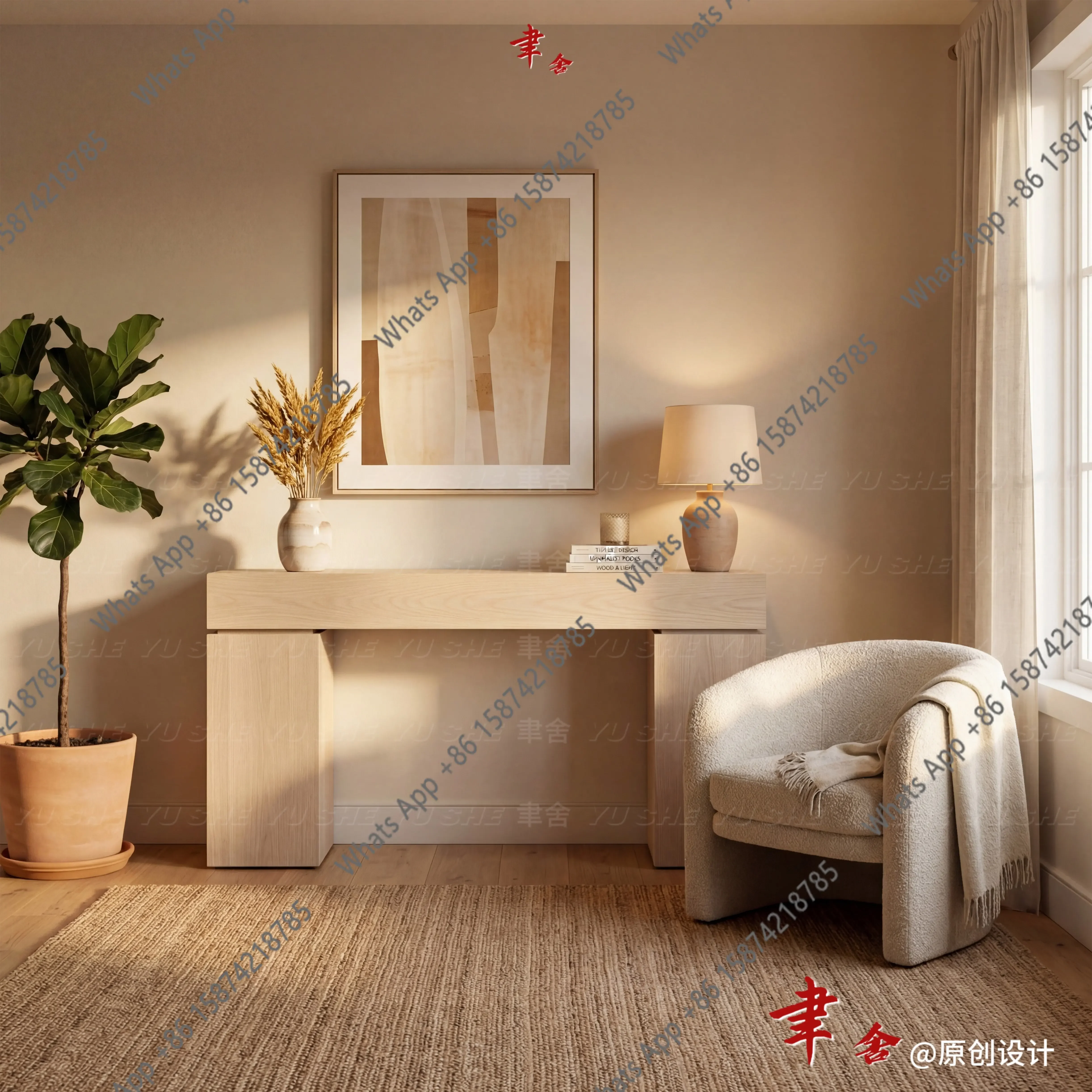 

X36 Tree Tumor Pattern Solid Wood Xuanguan Table Designer Modern Simple Case End View Table Living Room Decoration Cabinet