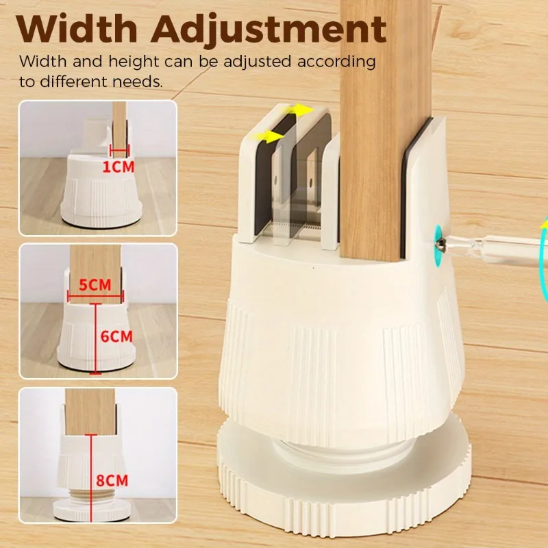 4Pcs/Set Adjustable Chair Feet Legs 2/4 Inch Height Heavy Duty Non-slip Legs for Furniture Sofa Table Bed Furniture Riser Mat image 5